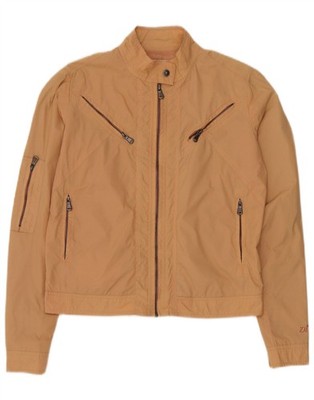 Zu Elements Womens Crop Bomber Jacket UK 10 Small Beige Polyamide BT08
