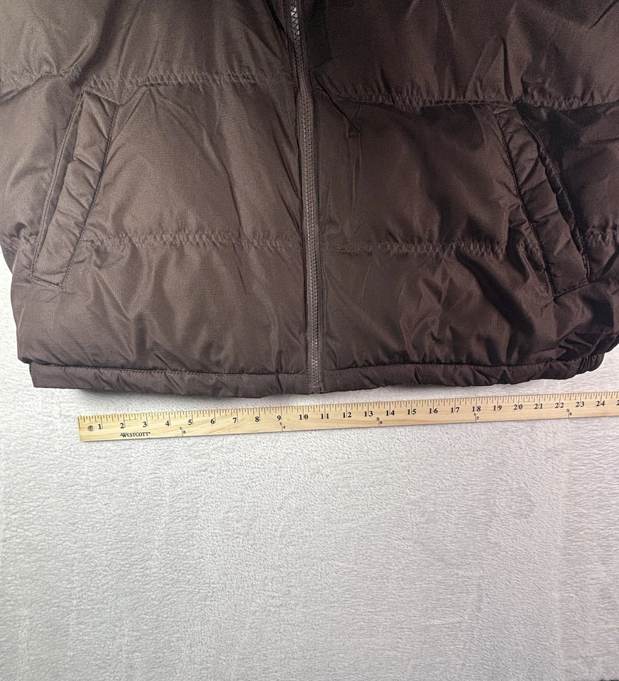 Chaleco acolchado de nailon Glory descolorido de colección forrado de lana marrón talla grande (42-44) Foto 4 de 4