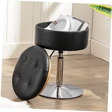  360°Swivel Vanity Stool Chair for Makeup Room, Height Adjustable Stool Black