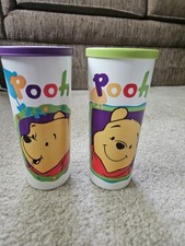 VTG Tupperware Winnie The Pooh Tigger  Piglet Disney Tumbler Cups Set New 