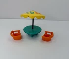 Vintage Fisher-Price Little People Play Family House Outdoor Patio Furniture Set