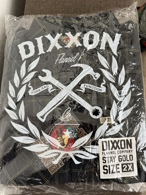 Dixxon Flannel Co Stay Gold Black Yellow Check Flannel Button-Up 2X