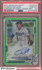 2021 Bowman Chrome DP Green Refractor Carson Williams RC Rookie AUTO /99 PSA 10