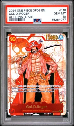 2024 ONE PIECE OP09-EMPERORS IN THE NEW WORLD ALTERNATE ART GOL D. ROGER PSA 10