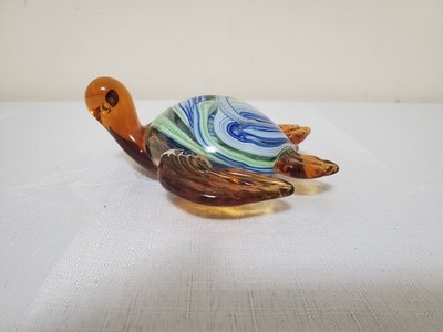 White Crystal Tortoise Art Glass Sculpture