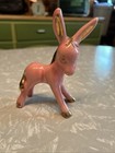 Vintage Grindley Artware Ceramic Pink Donkey With Gold Trim 3” X 5”