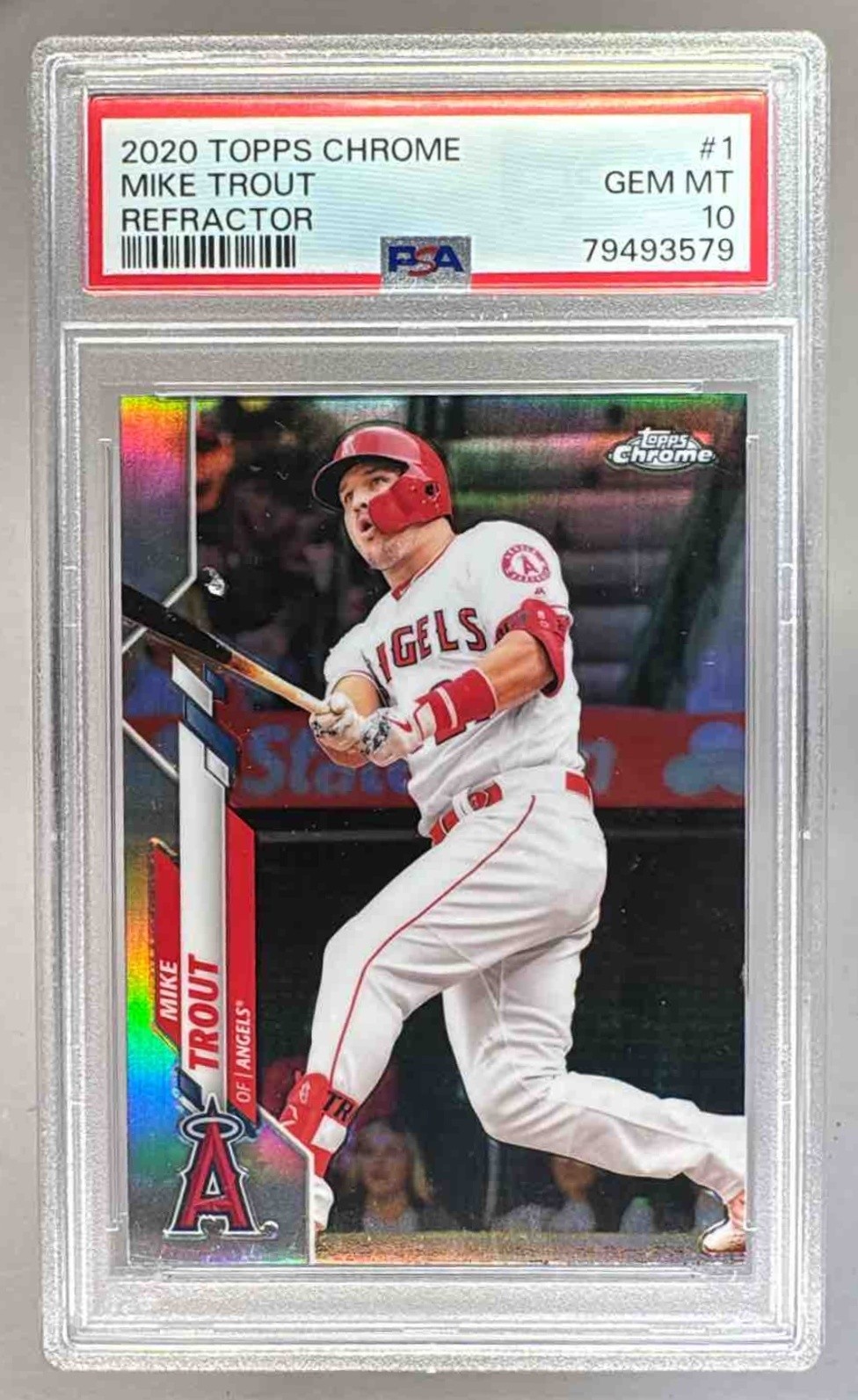 79493579 Mike Trout 2020 Topps Chrome #1 Refractor PSA 10