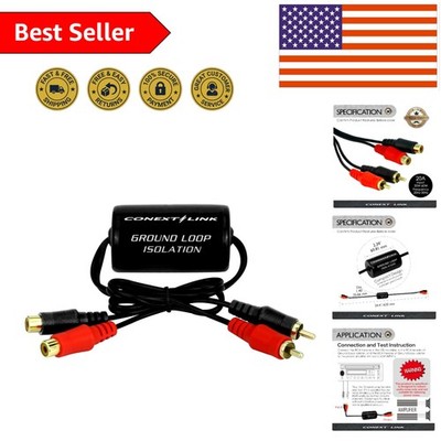 Gold RCA Signal Noise Filter -  Ground Loop Isolator for Home Audio