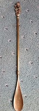 Solid Brass Long Shoe Horn 17” Vintage Heavy Duty Gentleman Valet Pixie Handle