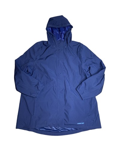 Lands End Womens Squall Packable Waterproof Raincoat Size XL Petite Navy 515404 - Picture 5 of 12