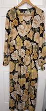 Forever 21 Floral Romantic V NECK Maxi Chiffon Dress. 3X Cottagecore. Flouncy