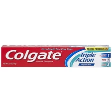 Colgate Triple Action Travel Size Toothpaste 2.5 Ounces Pack Of 6 Mint Flavor