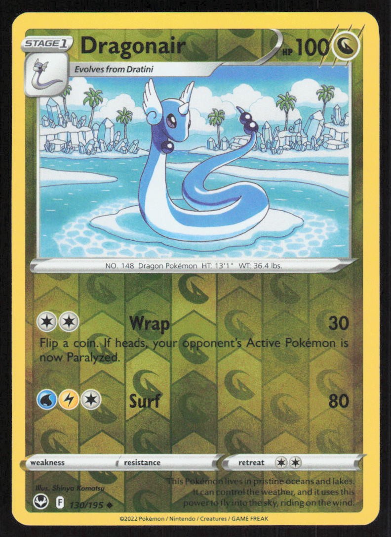 Dragonair Reverse Holo 130/195 NM SWSH12: Silver Tempest Pokemon Card