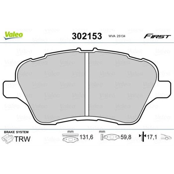 Valeo BremsbeläGe Bremsbelegsatz Vorne FüR Ford Fiesta VI B-Max-image