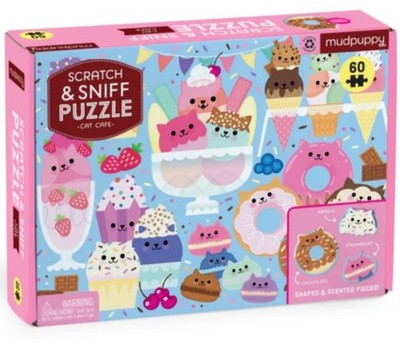NEU BOX Mudpuppy KRATZER und SCHNÜFFELN 60 Teile KATZE CAFE PUZZLE