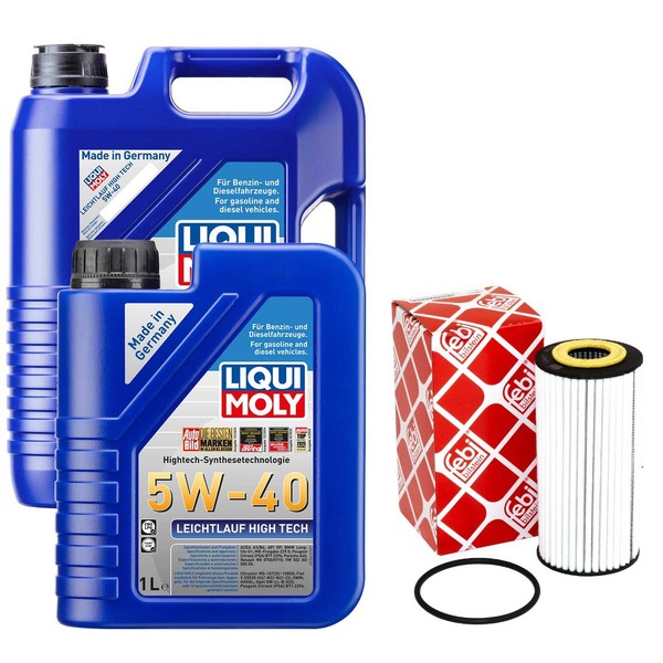 MotoröL Set High Tech 5W-40 Liqui Moly 6 Liter + ÖLfilter FüR Audi Seat Skoda VW-image