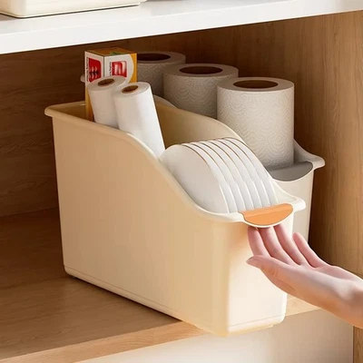 Plastic Under Sink Organizer With Wheels Kitchen Cabinet Storage Basket