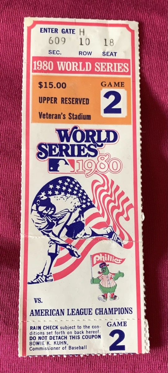 Philadelphia Phillies Baseball 1980 Vintage Sports Ticket Stubs