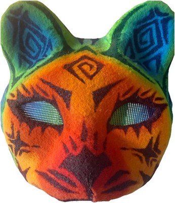 Colorful Cat Felt Face Mask Adjustable Adult Unisex Halloween Costume One Size