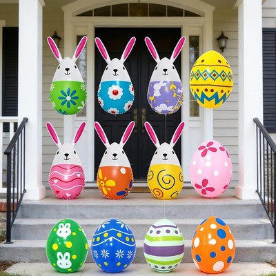 Inflatable Easter Eggs Ornaments 12 Pcs Easter Inflatables Decorations Set, I...