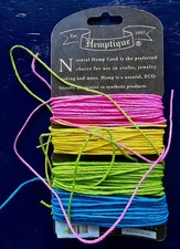 120 ft. Hemptique 20 PREMIUM QUALITY "RAZZLE DAZZLE" HEMP CORD, 4 colors