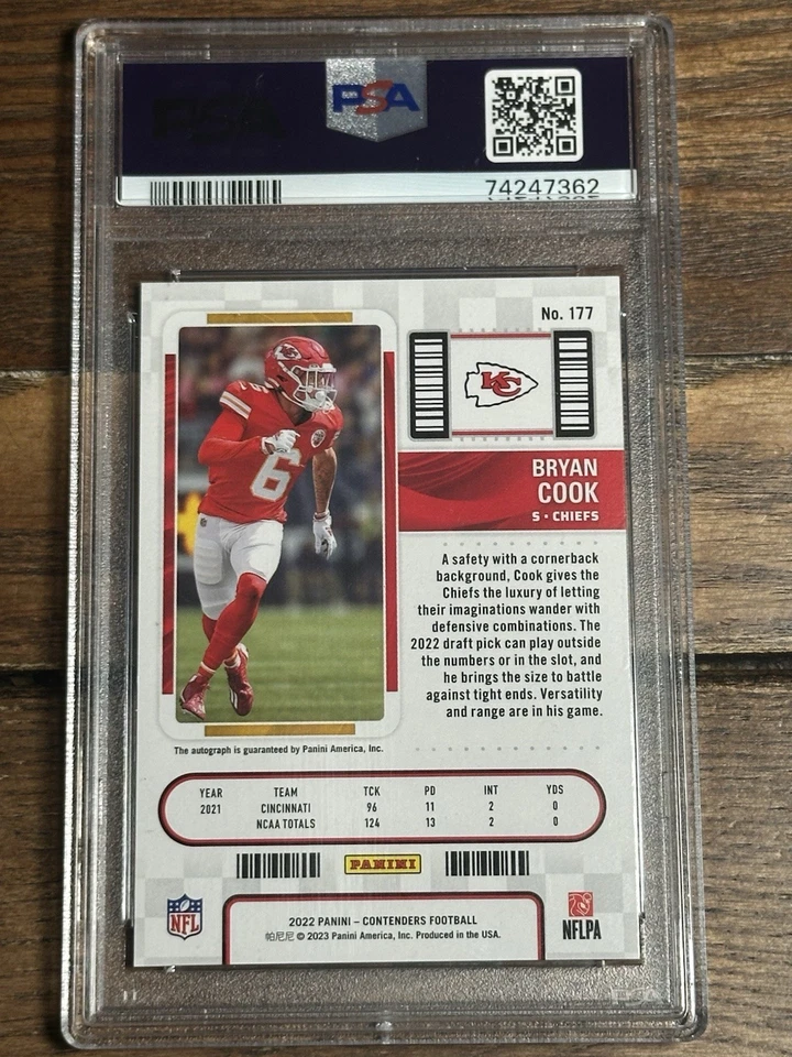 2022 Contenders BRYAN COOK #177 RC Autograph Showcase Ticket PSA 10 Rookie - Image 2 of 3