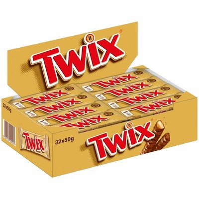 Twix Knusperkekse mit Karamell aus Milchschokolade 50g 32er Pack