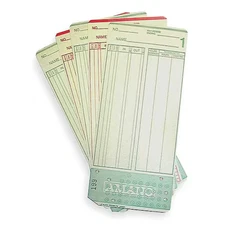 Amano Ama099000 Time Card, 7 1/4X3 1/4In, Pk1000