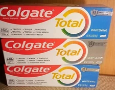 3 Colgate Toothpastes Total DEEP CLEAN And Whitening Fluoride  3.3oz. Exp 2/2026