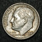 1959 D Roosevelt Dime 90% Silver Avg Cir Denver Minted  — photo 1