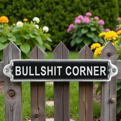 Bullshit Ecke Alu Gusseisen Türschild Humorvoll Geschenk Wanddeko Schild 20cm