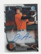 2016 BOWMAN CHROME BASEBALL PROSPECT AUTOGRAPH JONAH ARENADO GIANTS