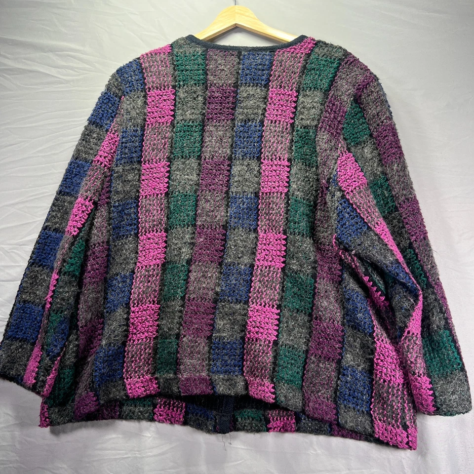 Cárdigan Vintage Mezcla Mohair Mujer 24W 2X Tejido Difuso Fiesta Abuela Suéter Foto 3 de 4