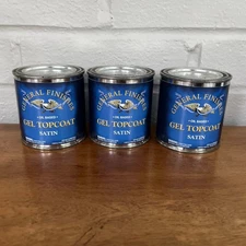 3X General Finishes Oil Based Gel Topcoat, 1/2 Pint, Satin