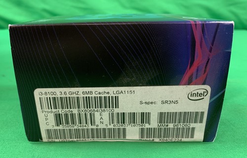 Intel Core i3-8100 8th Gen CPU 4 Cores Processor Coffee Lake LGA1151 3.6GHz 6MB - Picture 2 of 9