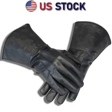 Long Arm Cuff Leather Gloves Men's Medieval Renaissance Gauntlets