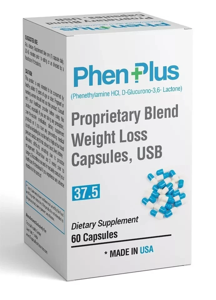 PhenPlus 37.5 Fuerte quemador de grasa supresor del apetito píldoras de energía producto de EE. UU. Foto 3 de 4