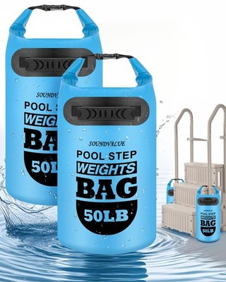 2 Pack 50lb Heavy Duty Pool Ladder Weights Sand Fillable Step Anchors