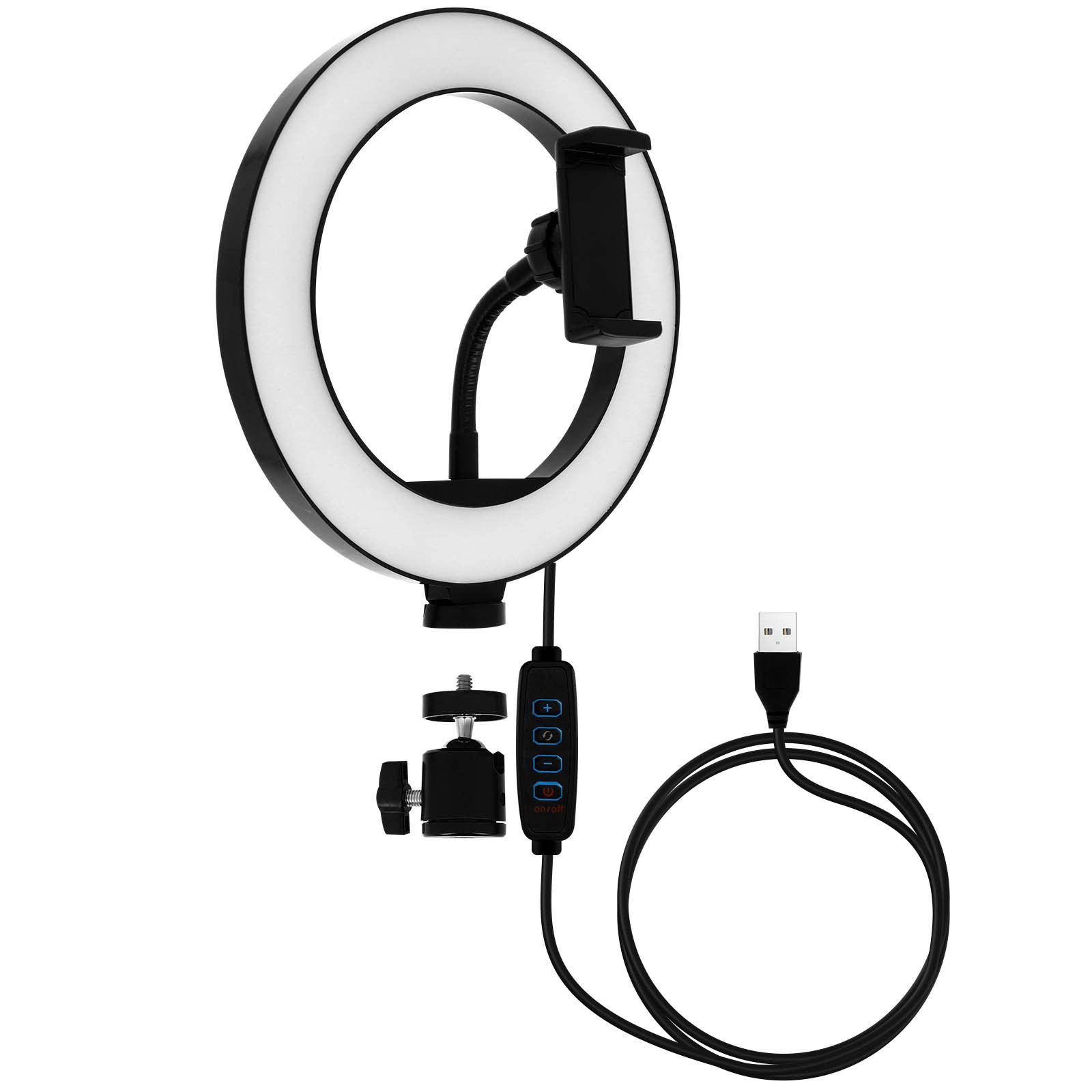 Anneau lumineux de table 20cm 9W pour réussir vos appels vidéo et portraits à la maison
