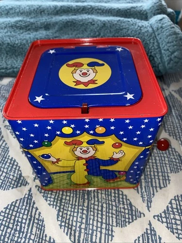 Schylling Tin Jack In The Box Clown Music Toy Vintage Wind Up Fun