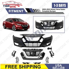 Front Fascia Bumper Cover Kit For 20-22 Nissan Versa Sedan Aftermarket