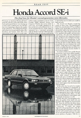 1985 Honda Accord SE-i - Road Test - Classic Article D141