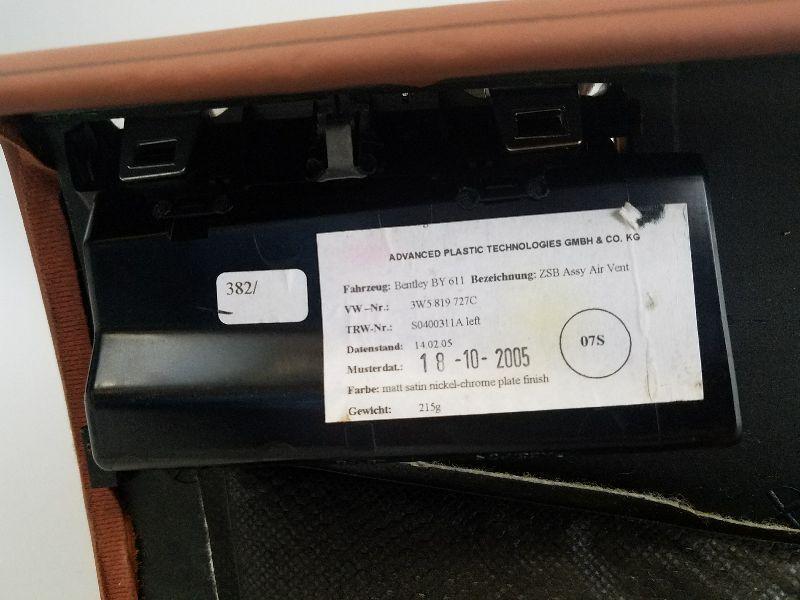 2006 BENTLEY RH Right Dash Trim Leather TAN