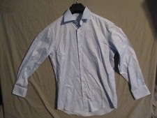 Bugatchi Uomo Long Sleeve Button Down Shirt Light Blue Flip Cuffs Men's 15 32/33