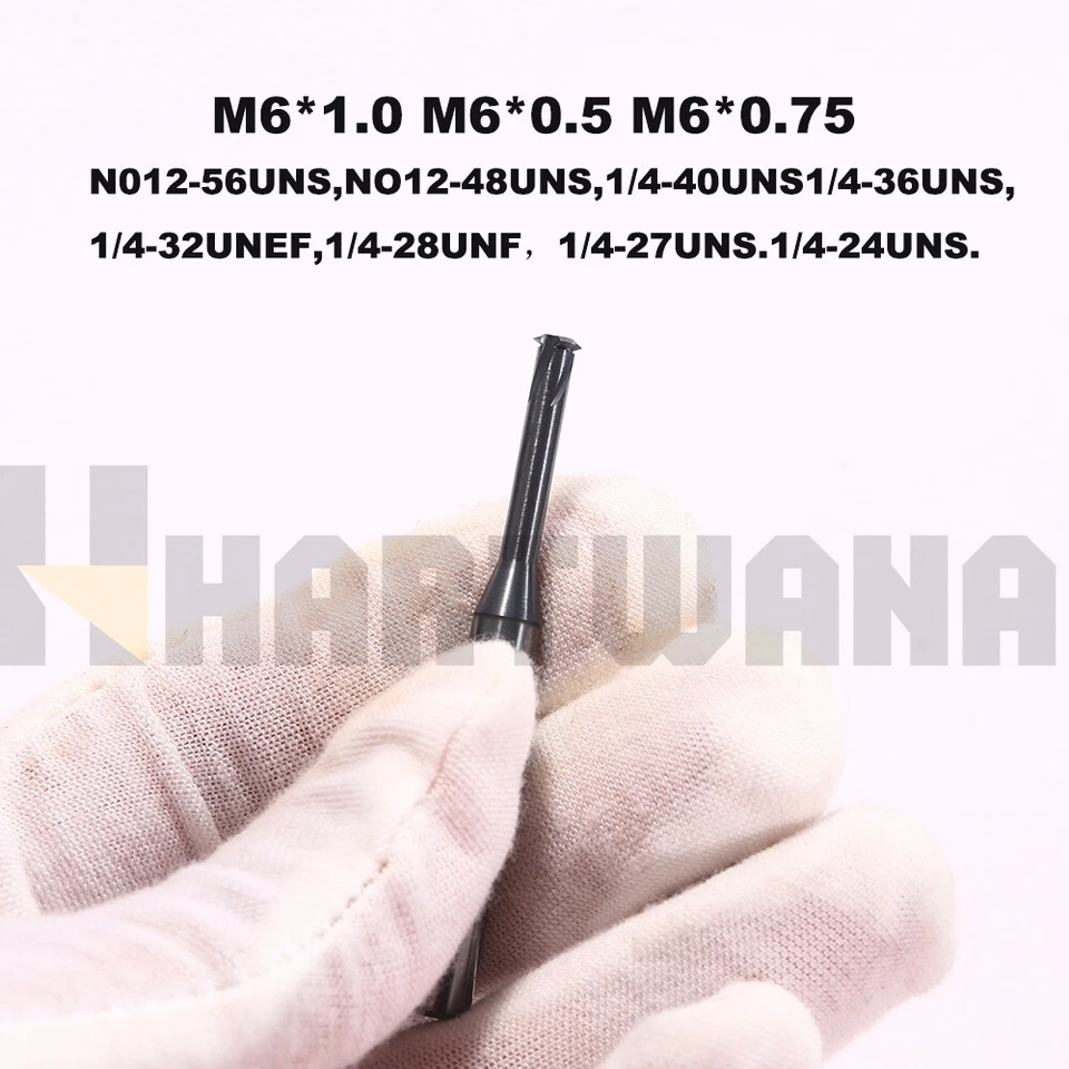3PCS SINGLE PITCH THREAD  M6X1.0 D4.85X20XD6X60X4T MILL - TiALN For 60 Degrees - Image 4 of 4