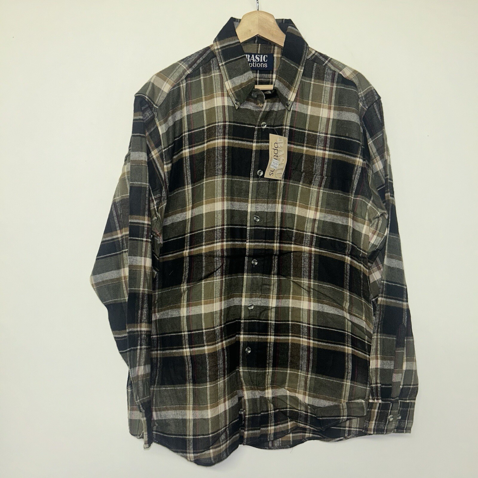 Vintage 1990’s Basic Options Button Uo Flannel Sh… - image 1