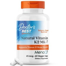 Doctor's Best Vitamin K2 MenaQ7 180 Count Supports Bone and Heart Health
