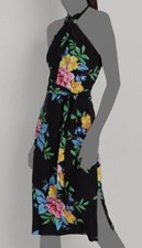 Ralph Lauren Women's Black Floral Jersey Halter Dress Size 8