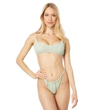 Charlie Holiday Gina Shirred Top Sage MD