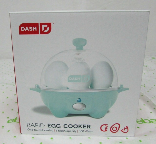 Dash AQUA 6 Egg Rapid Cooker w/ Poaching Tray & Measuring Cup New and